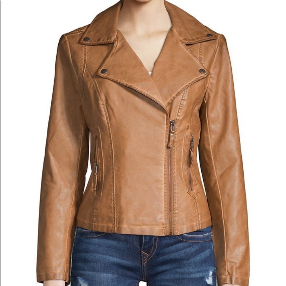 Max Studio Women’s classic Faux Leather Jacket